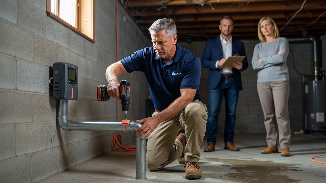 continuous radon monitor professional installation Ohio