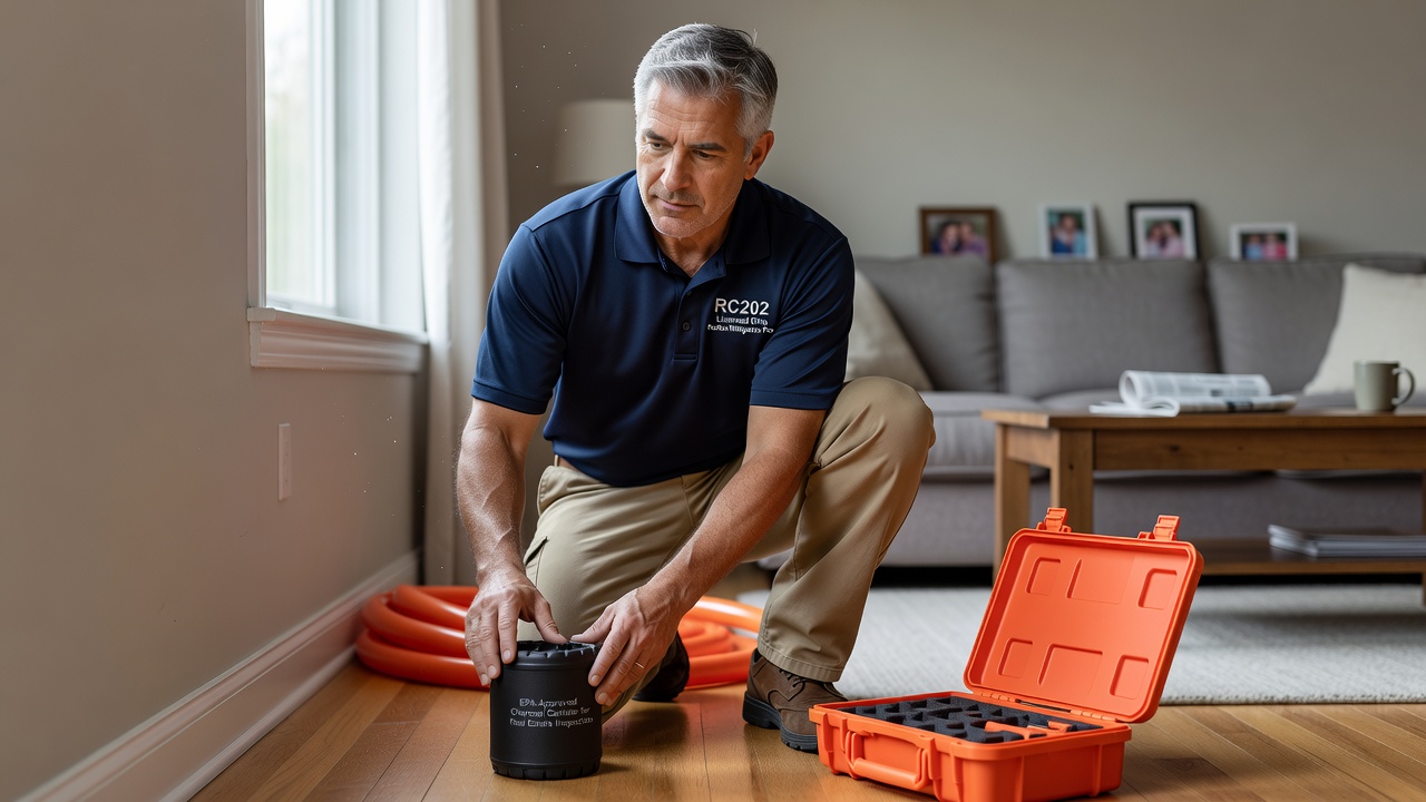 radon test kit charcoal canister real estate inspection