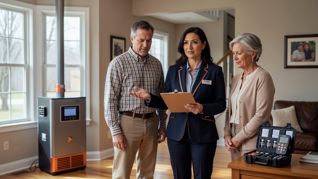 real estate agent showing home client