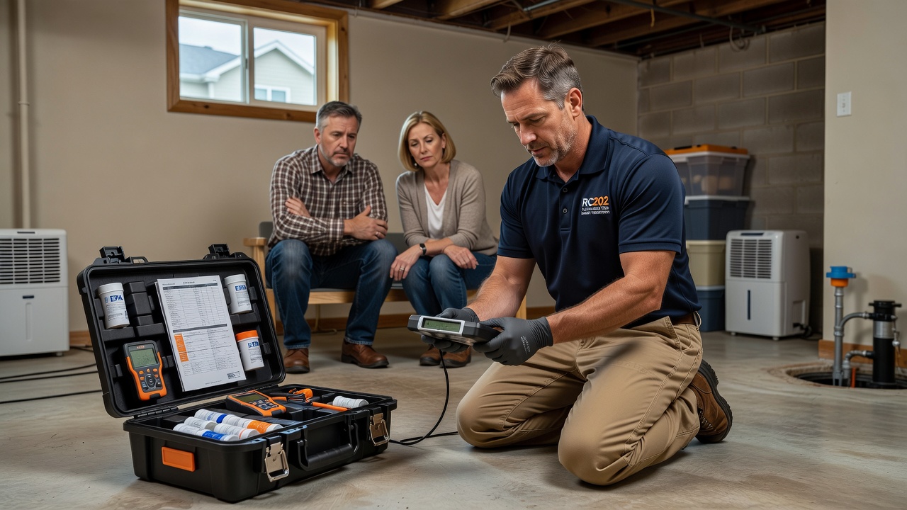 radon test kit professional inspection basement