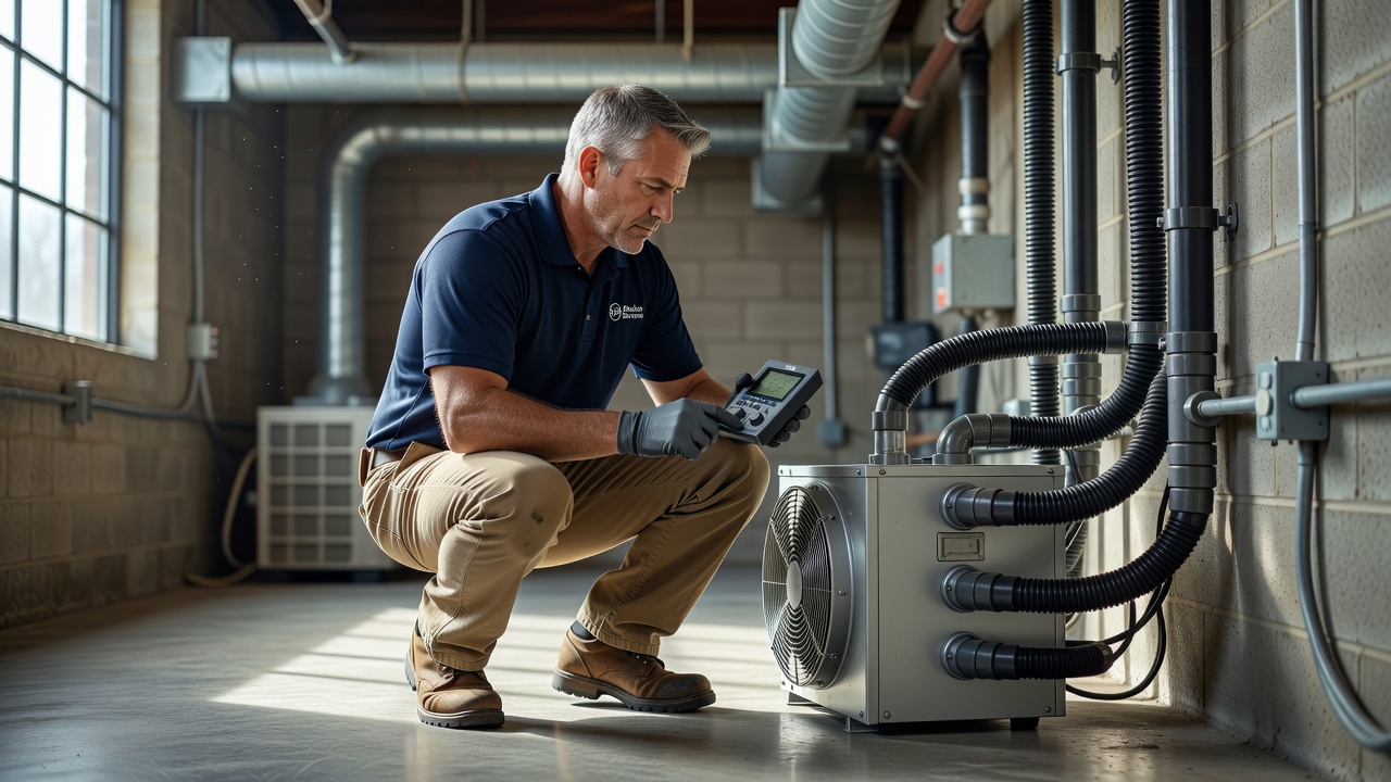 radon technician testing commercial building Ohio