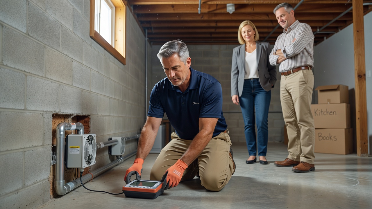 radon testing device basement home inspection