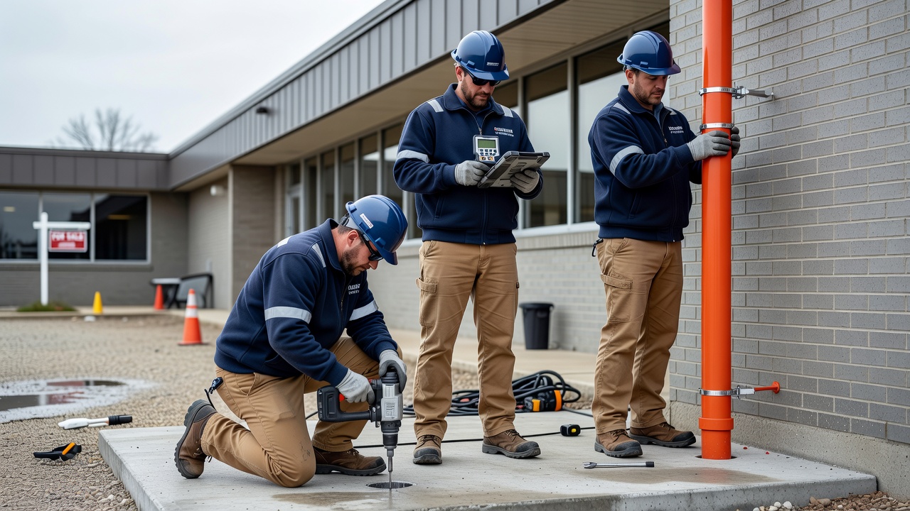 radon mitigation crew commercial building Ohio professional