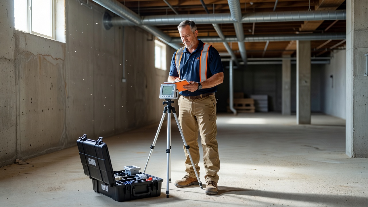 radon testing technician commercial building inspection