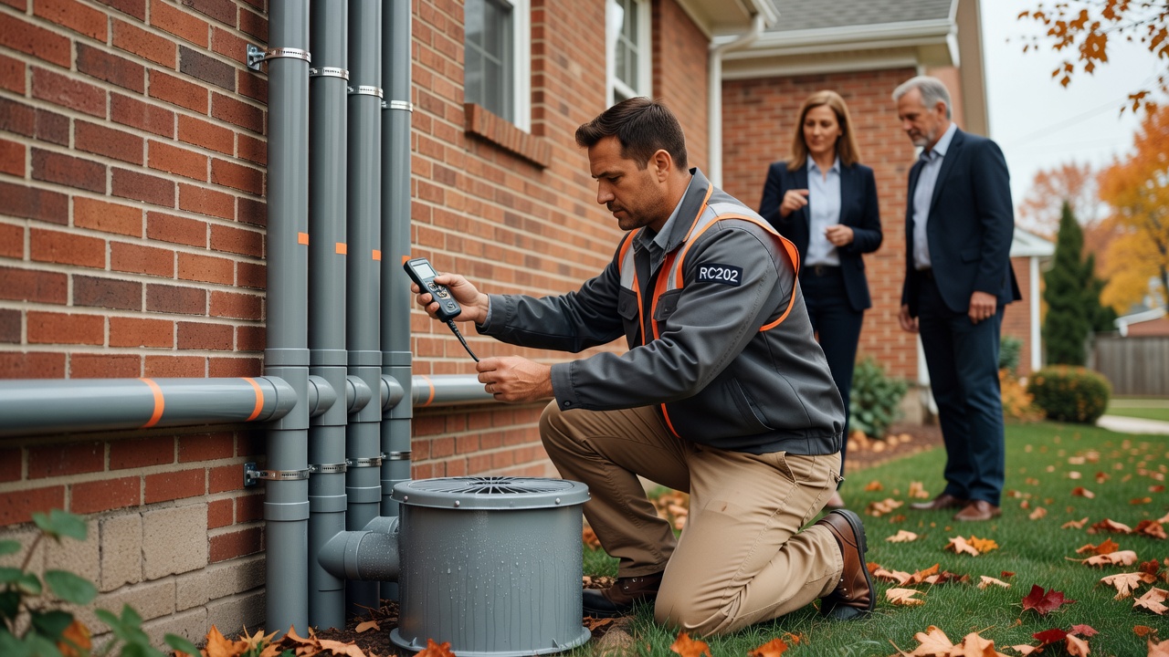 radon mitigation fan PVC pipe exterior Ohio home