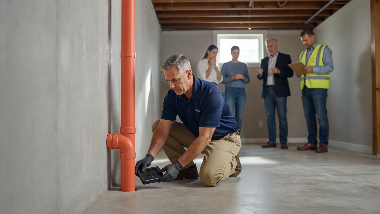 continuous radon monitor placement basement Ohio