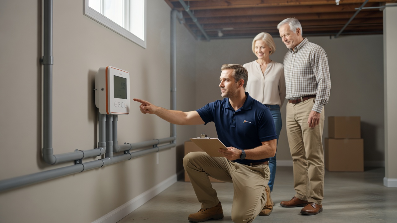 continuous radon monitor device installed home Ohio