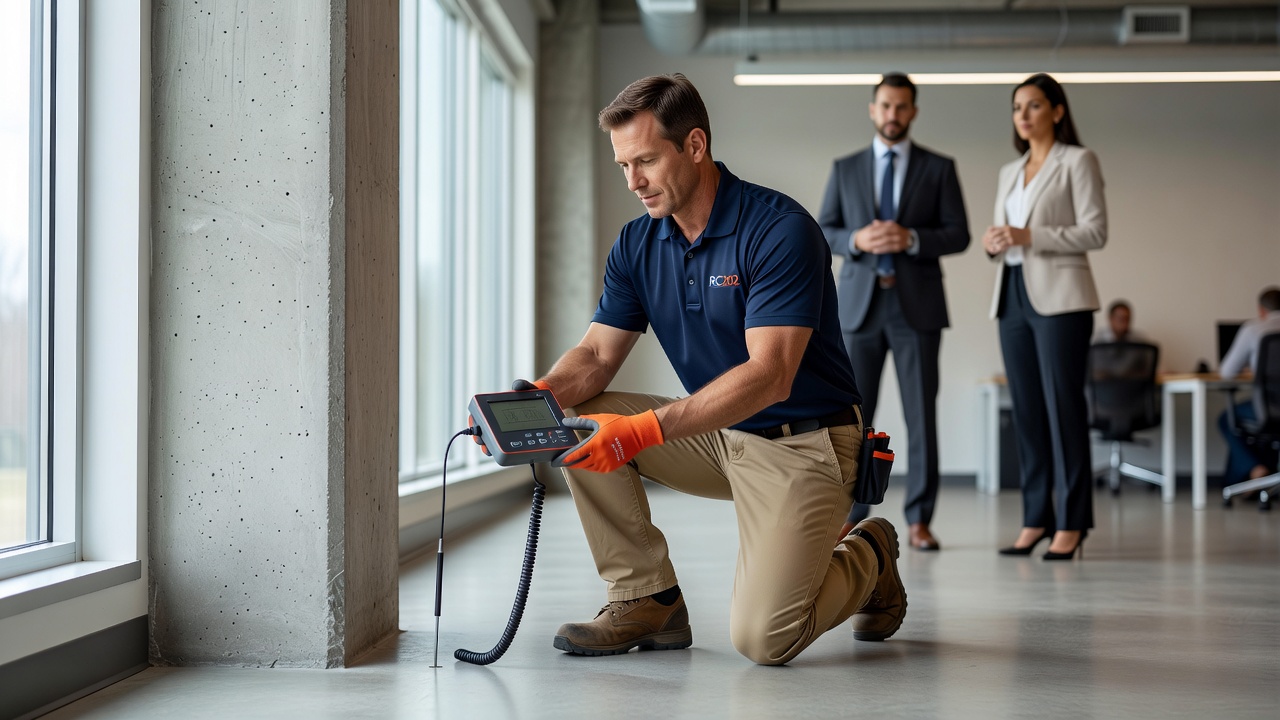 radon technician testing equipment commercial building Ohio