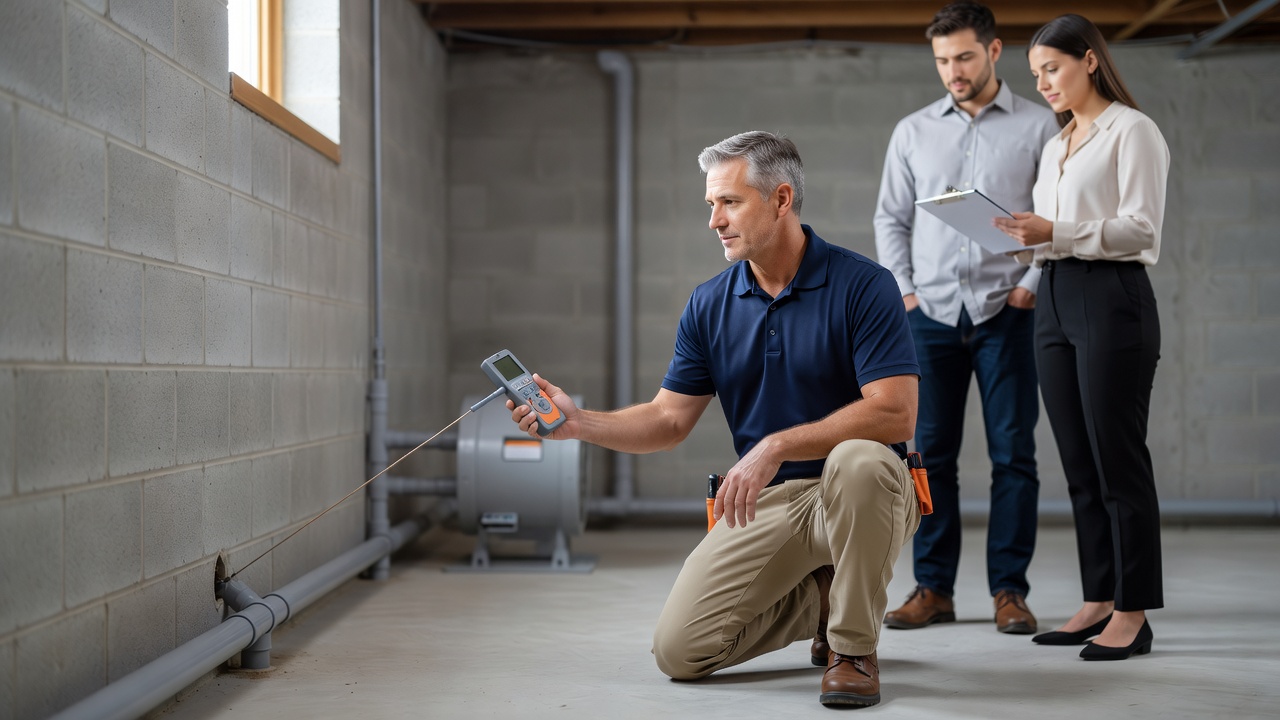 continuous radon monitor device basement test