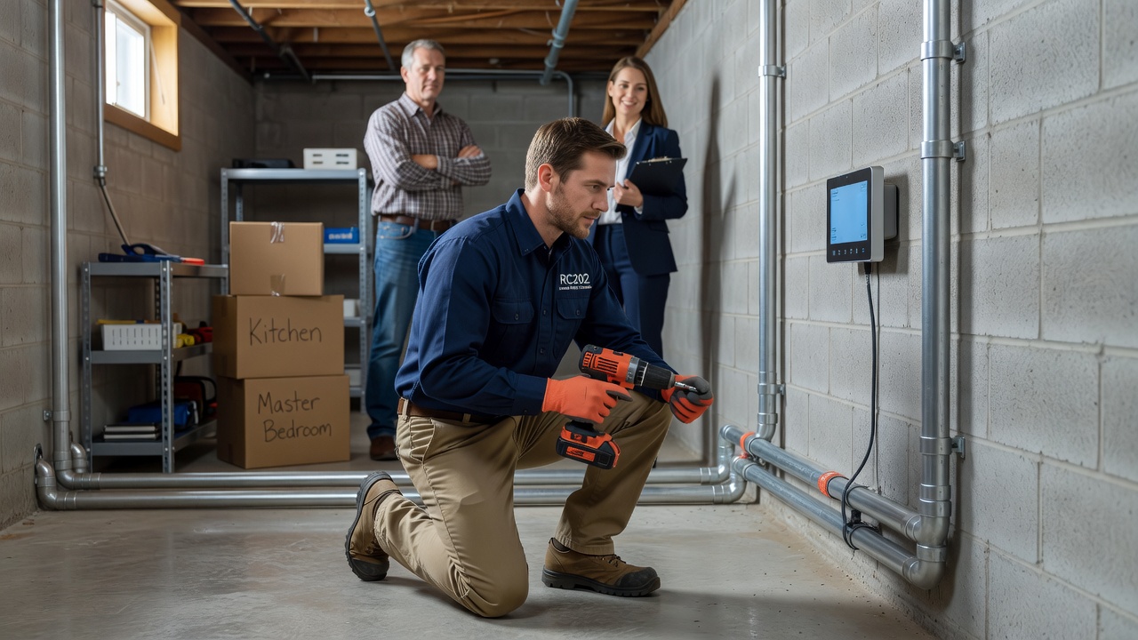 continuous radon monitor professional installation Ohio basement