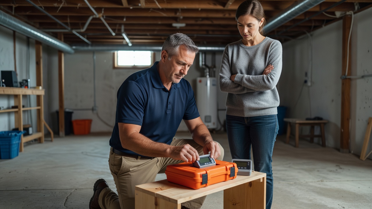 radon testing device basement Ohio home