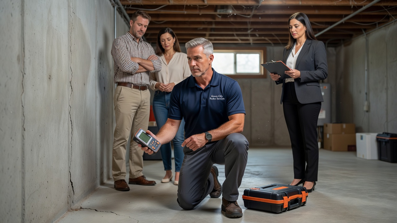 continuous radon monitor professional inspection Grove City Ohio