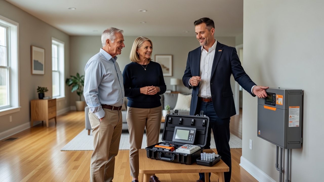 real estate agent showing home client