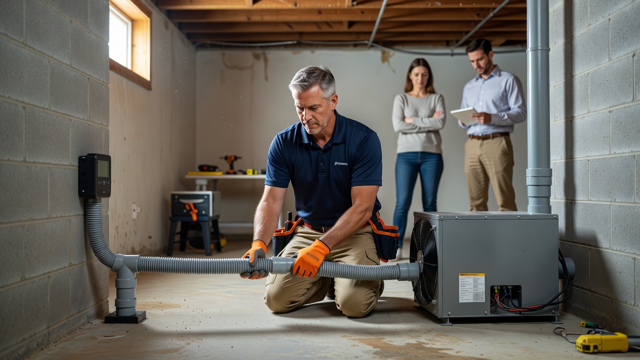 continuous radon monitor device professional installation