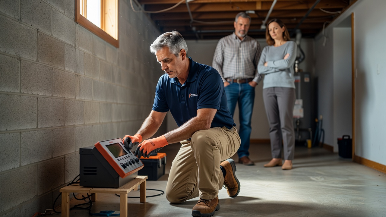 continuous radon monitor device basement testing