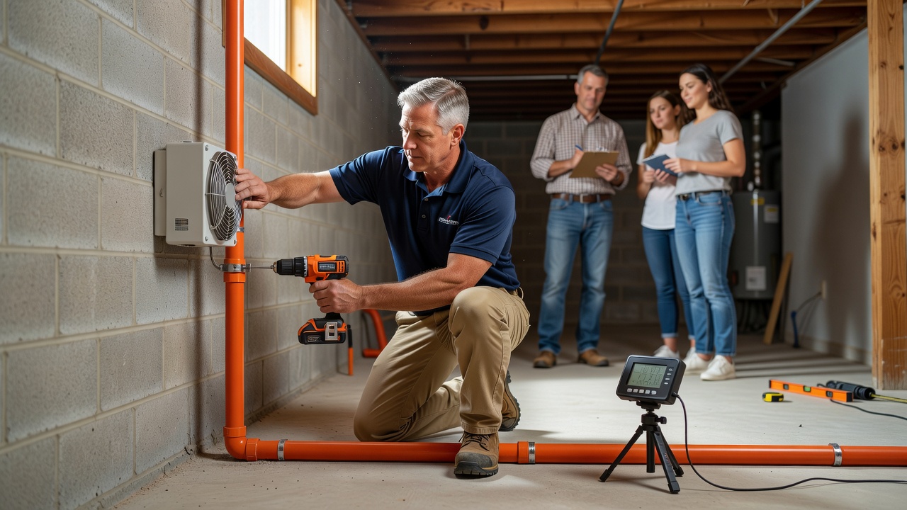 continuous radon monitor professional installation