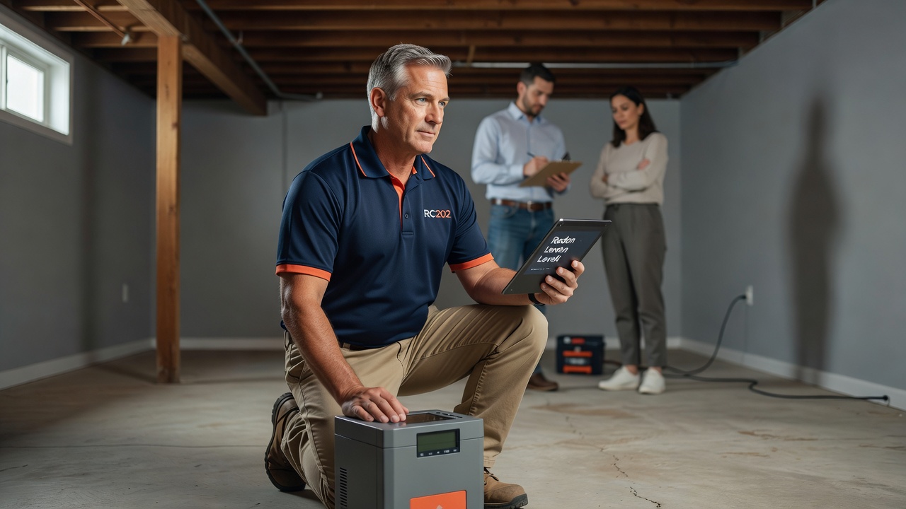 continuous radon monitor device residential basement