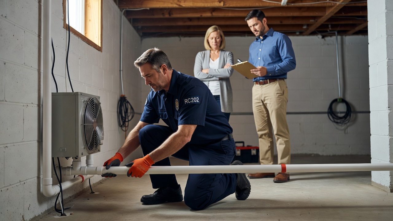 continuous radon monitor professional installation Ohio basement