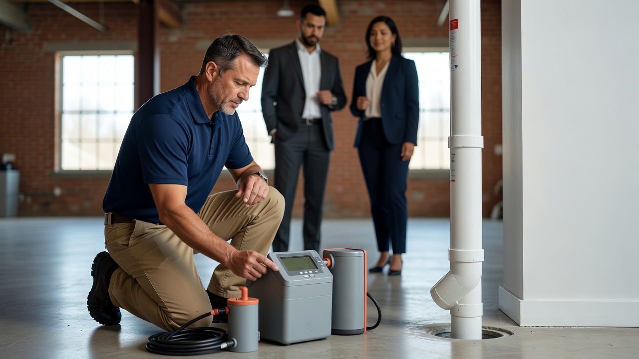 radon testing equipment commercial property inspection