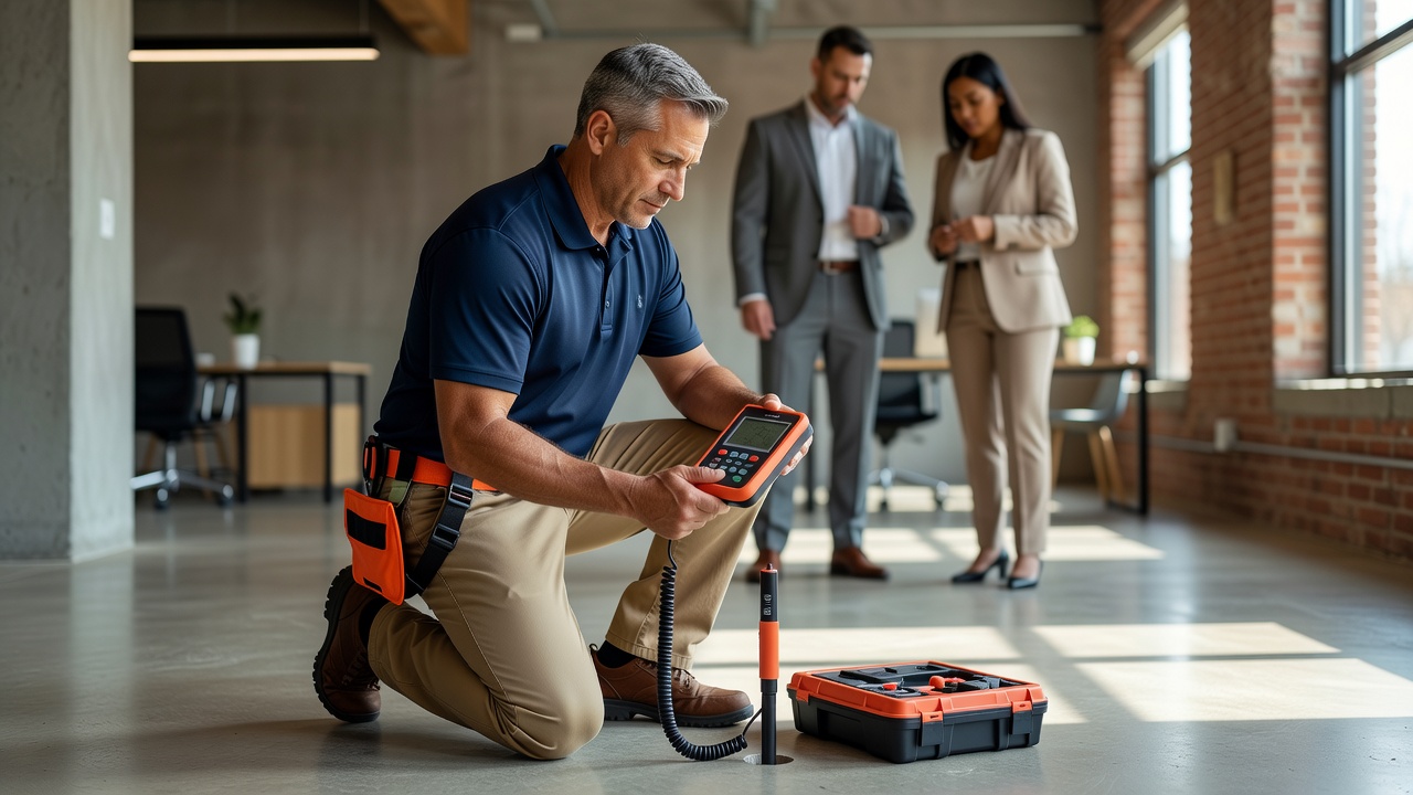 radon technician testing commercial building West Milton Ohio