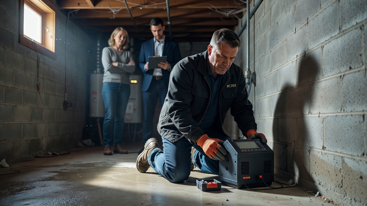 continuous radon monitor device basement test