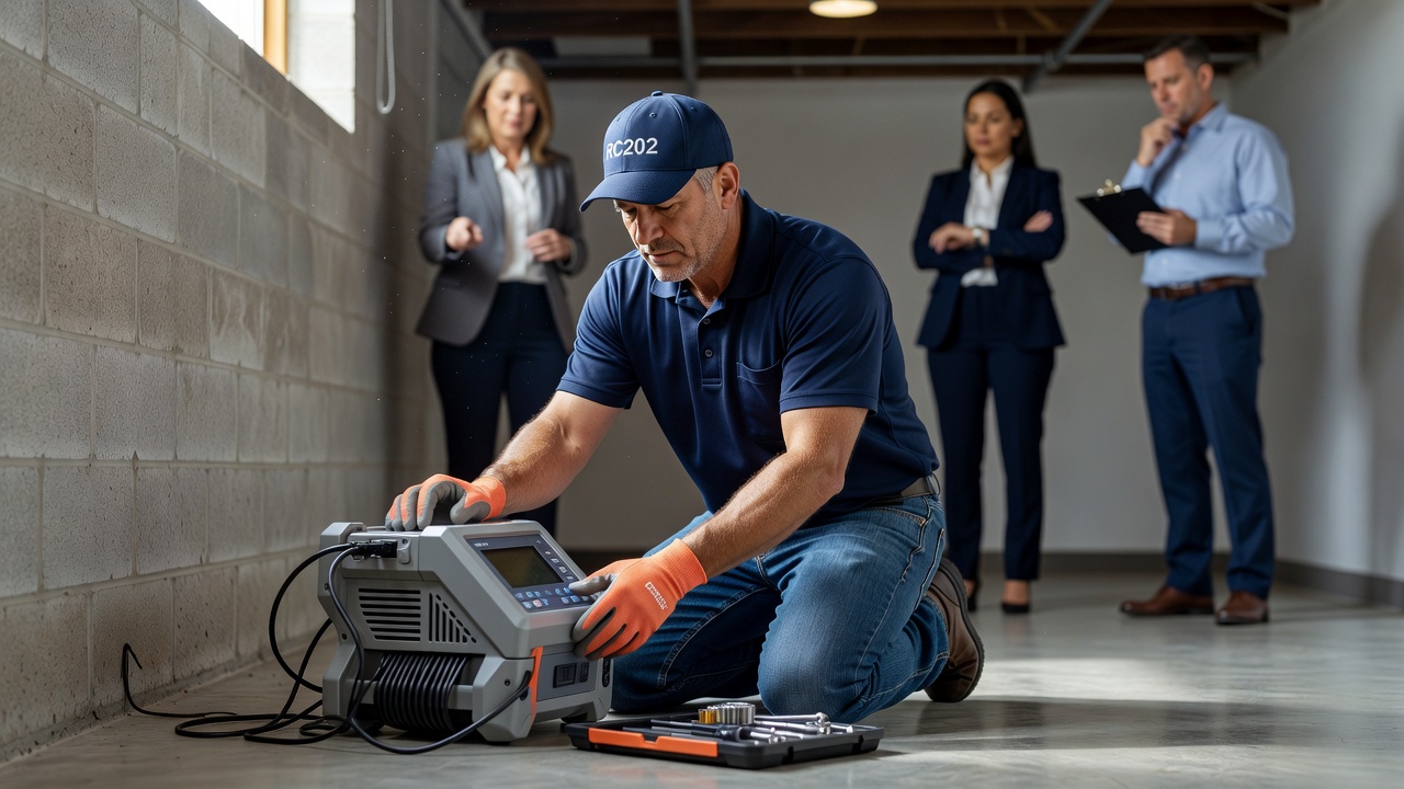 radon technician continuous monitor commercial building Ohio