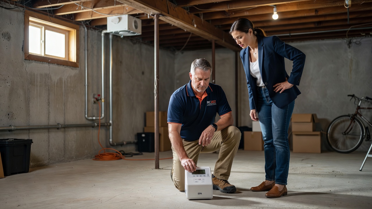 radon testing device basement Ohio home