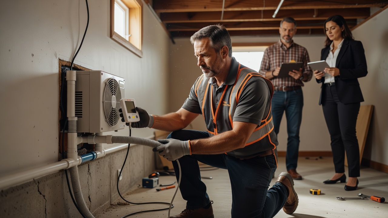 continuous radon monitor device professional installation