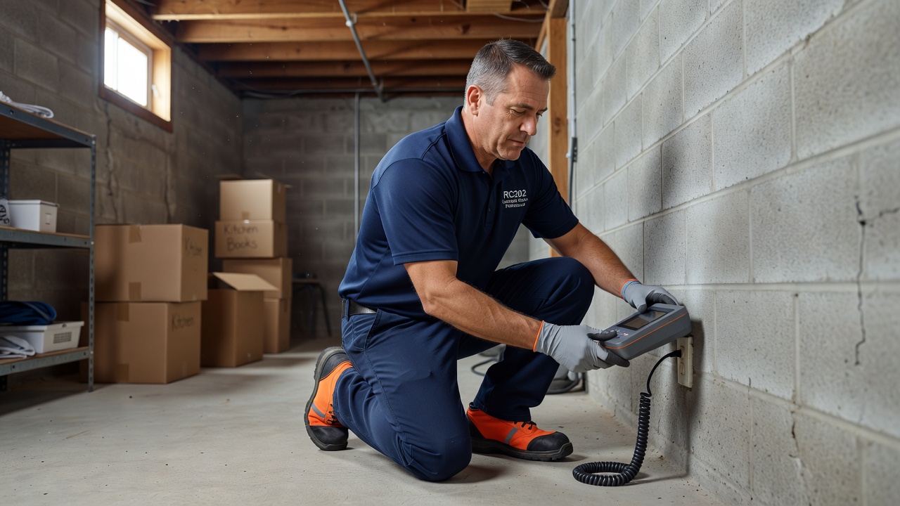 radon testing technician Ohio home basement