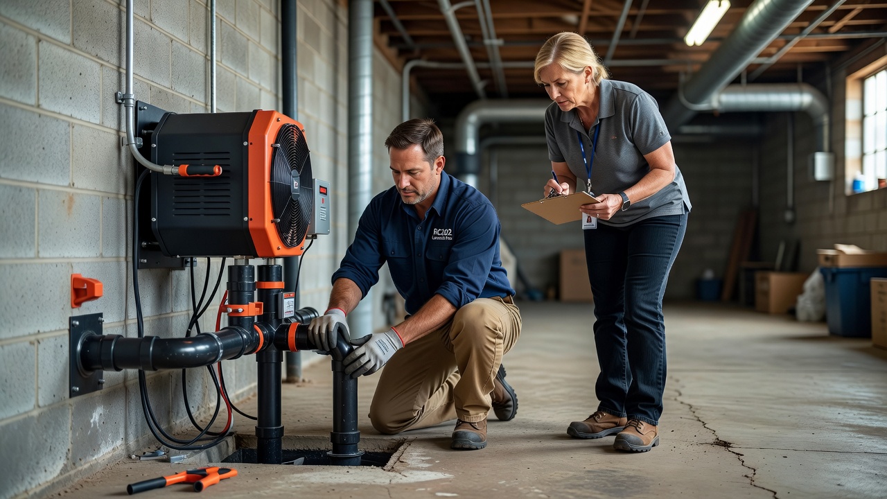 commercial radon mitigation system industrial building