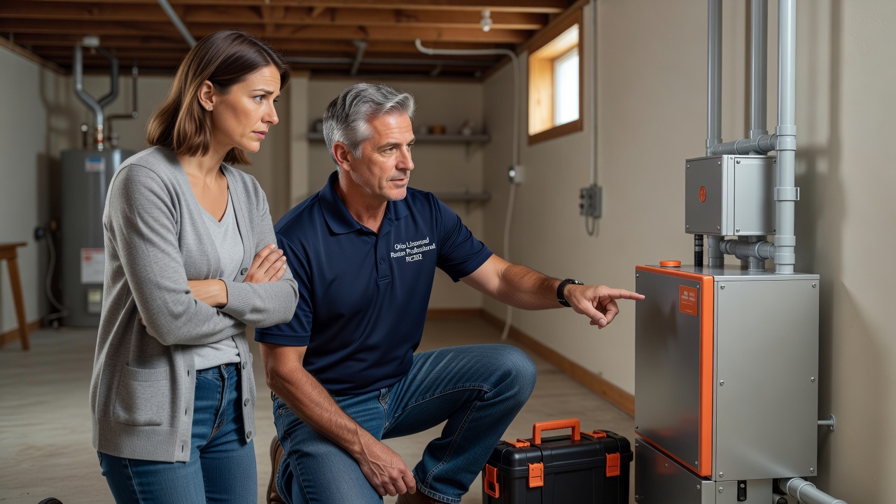 Ohio licensed radon professional inspector with homeowner